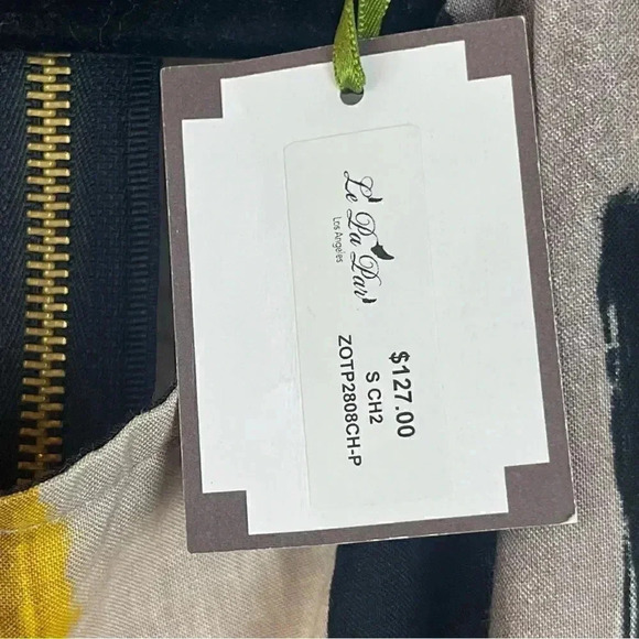 NWT T Bags Los Angeles Women's Small Tank Top 100% Rayon $127 Yellow Black Sm S - Picture 5 of 8